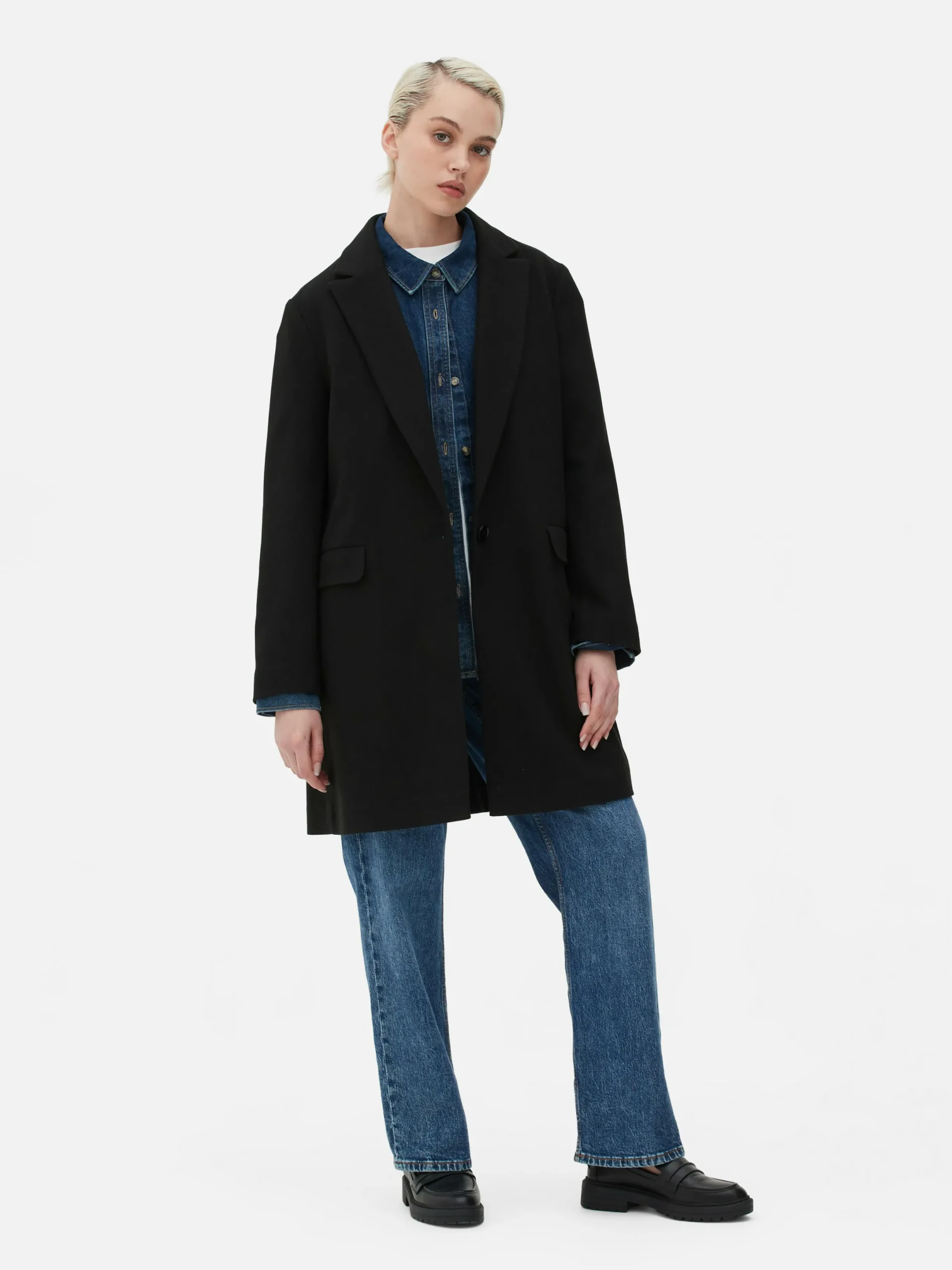 Mujer Primark Abrigos Y Chaquetas|Abrigo Clásico De Botonadura Simple