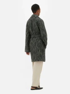 Mujer Primark Abrigos Y Chaquetas|Abrigo De Tejido De Espiga Con Cinturón