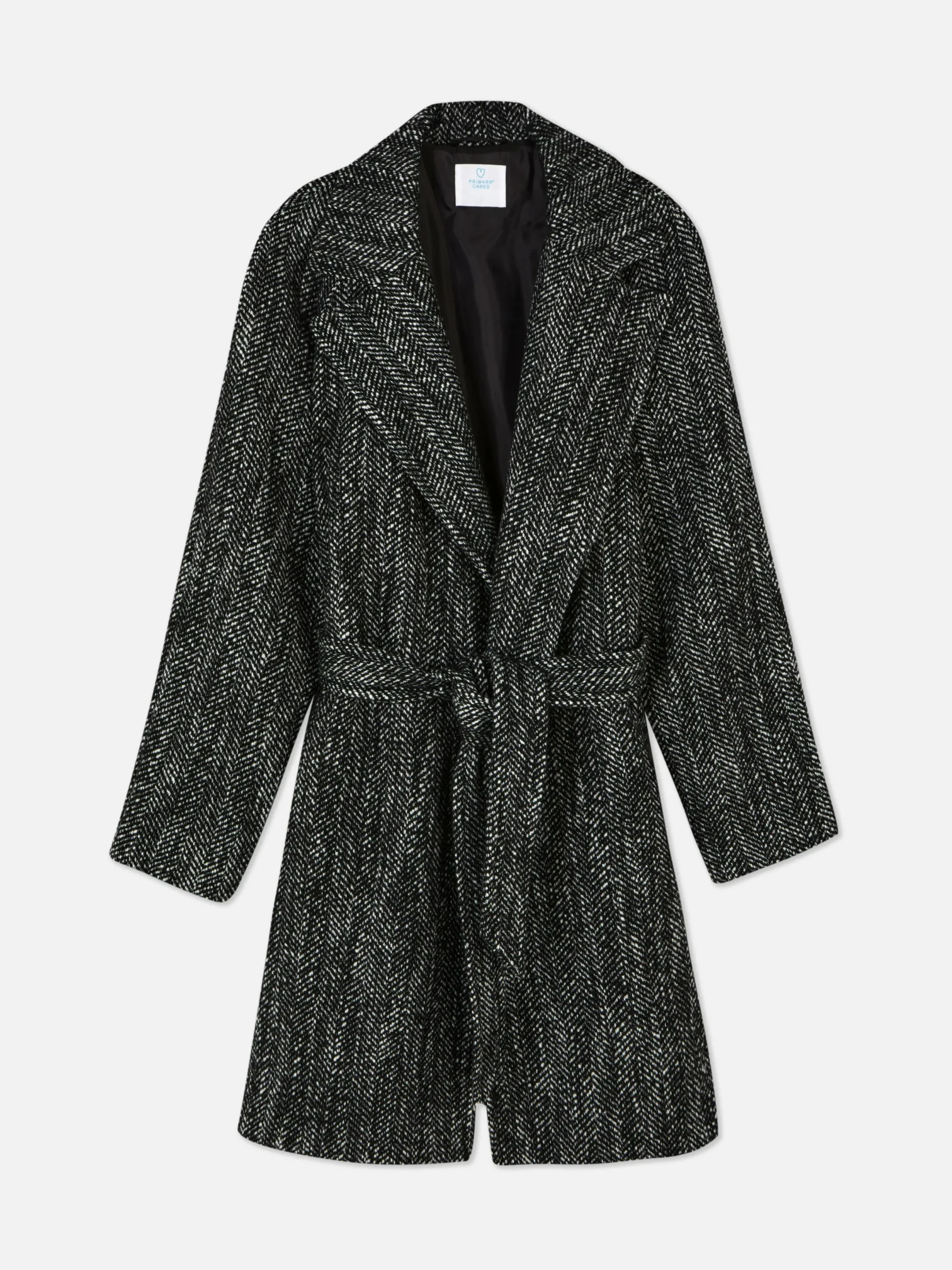 Mujer Primark Abrigos Y Chaquetas|Abrigo De Tejido De Espiga Con Cinturón