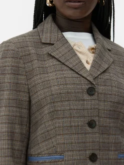 Mujer Primark Blazers|Americana Corta De Cuadros De Rita Ora