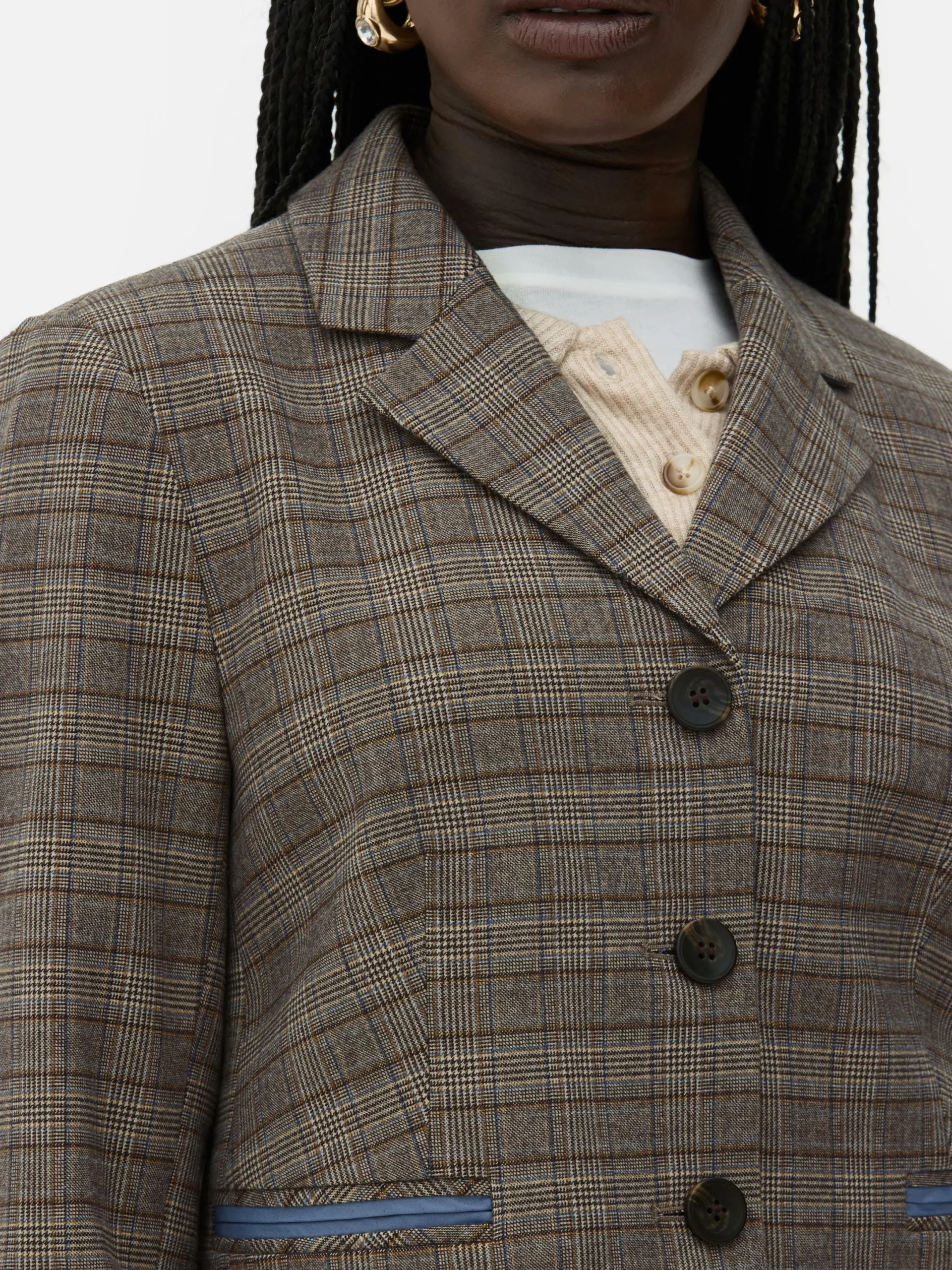 Mujer Primark Blazers|Americana Corta De Cuadros De Rita Ora