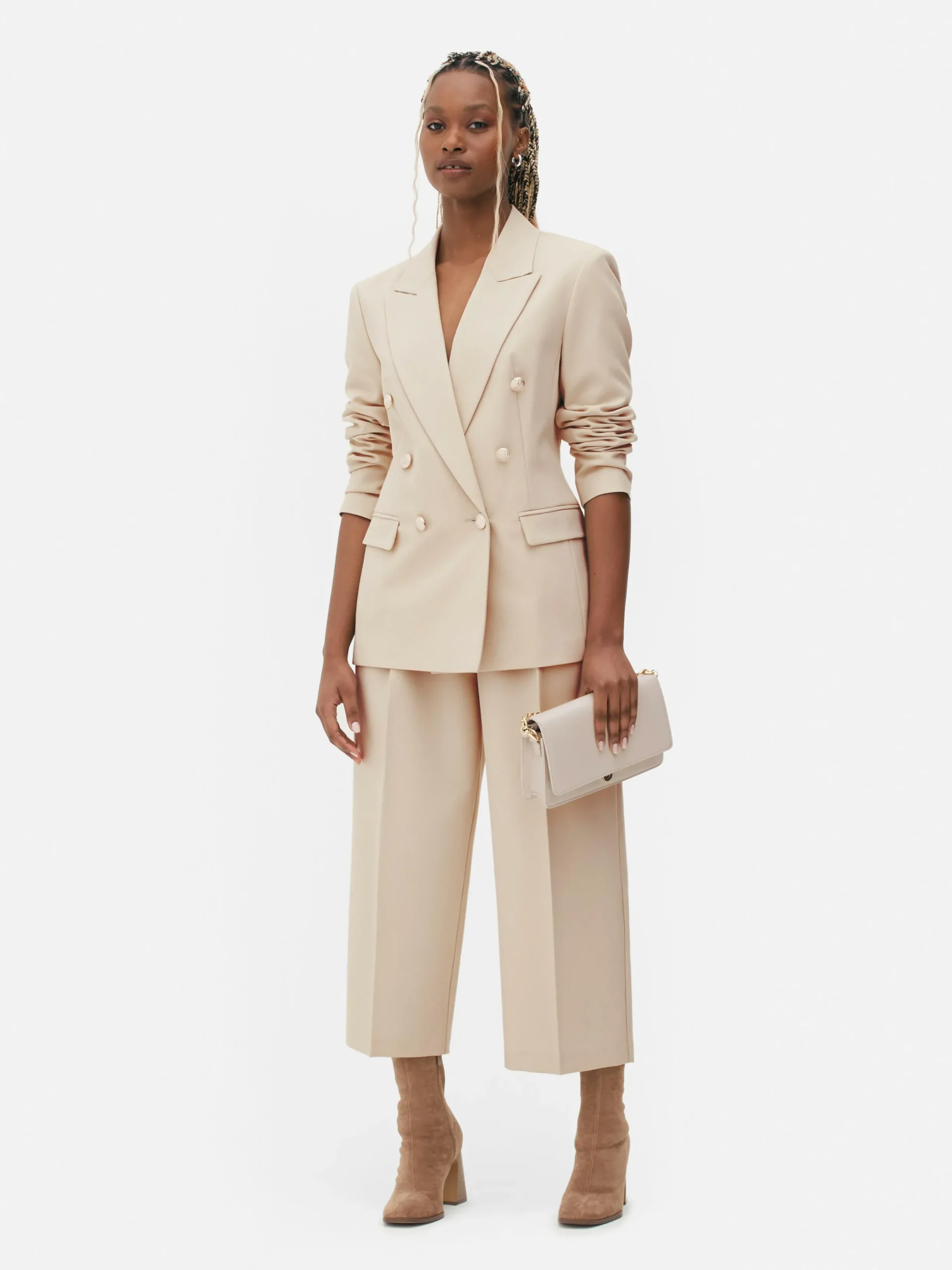 Mujer Primark Blazers|Americana De Doble Botonadura Con Botones Metálicos