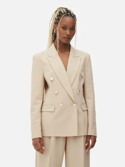 Mujer Primark Blazers|Americana De Doble Botonadura Con Botones Metálicos