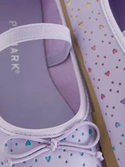 Niños Primark Zapatos Planos|Bailarinas Con Corazones Troquelados A Láser