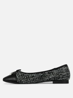 Mujer Primark Zapatos Planos|Bailarinas De Bouclé Con Puntera En Contraste