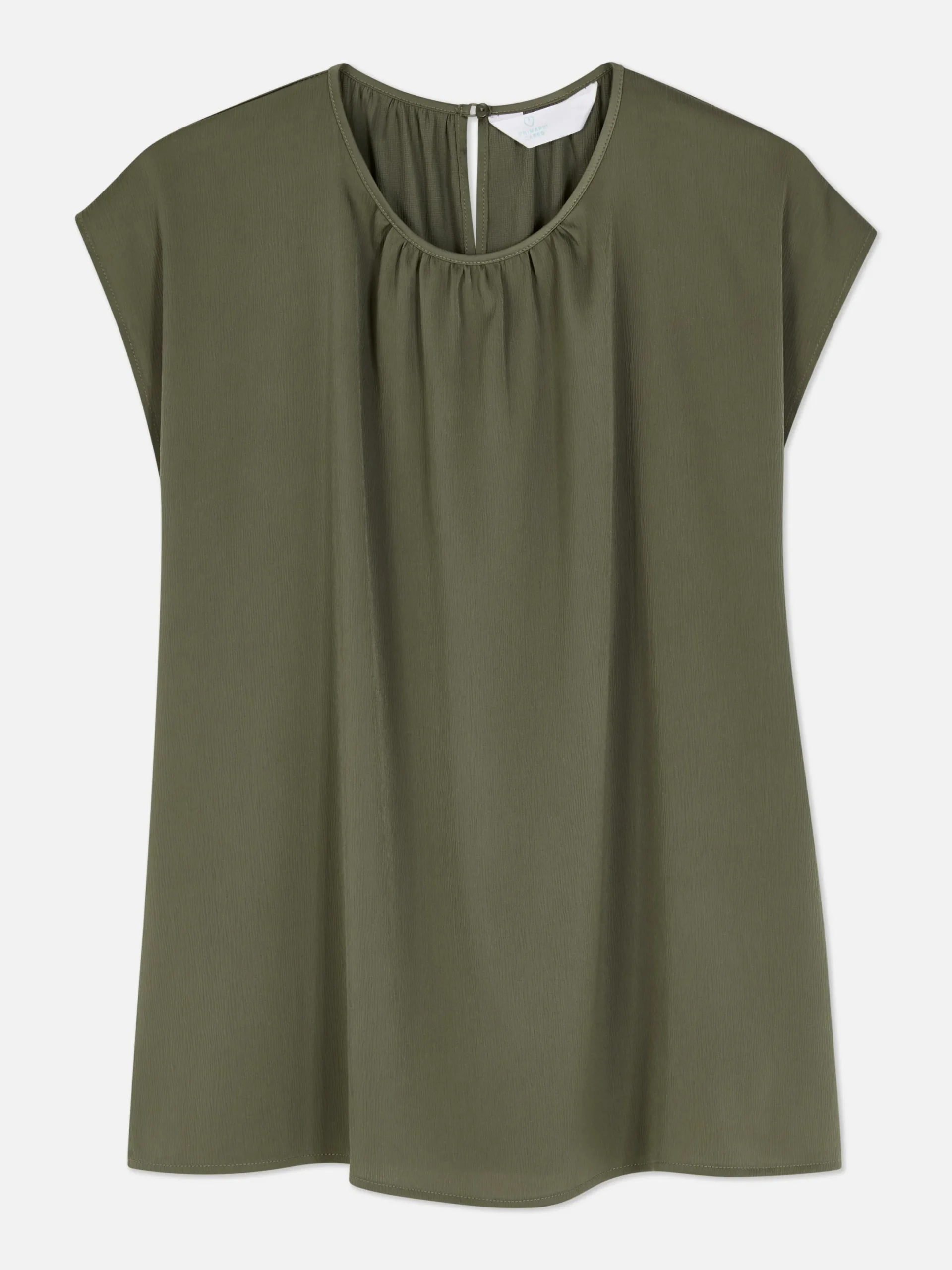 Mujer Primark Camisas Y Blusas|Blusa De Mangas Casquillo Con Cuello Fruncido