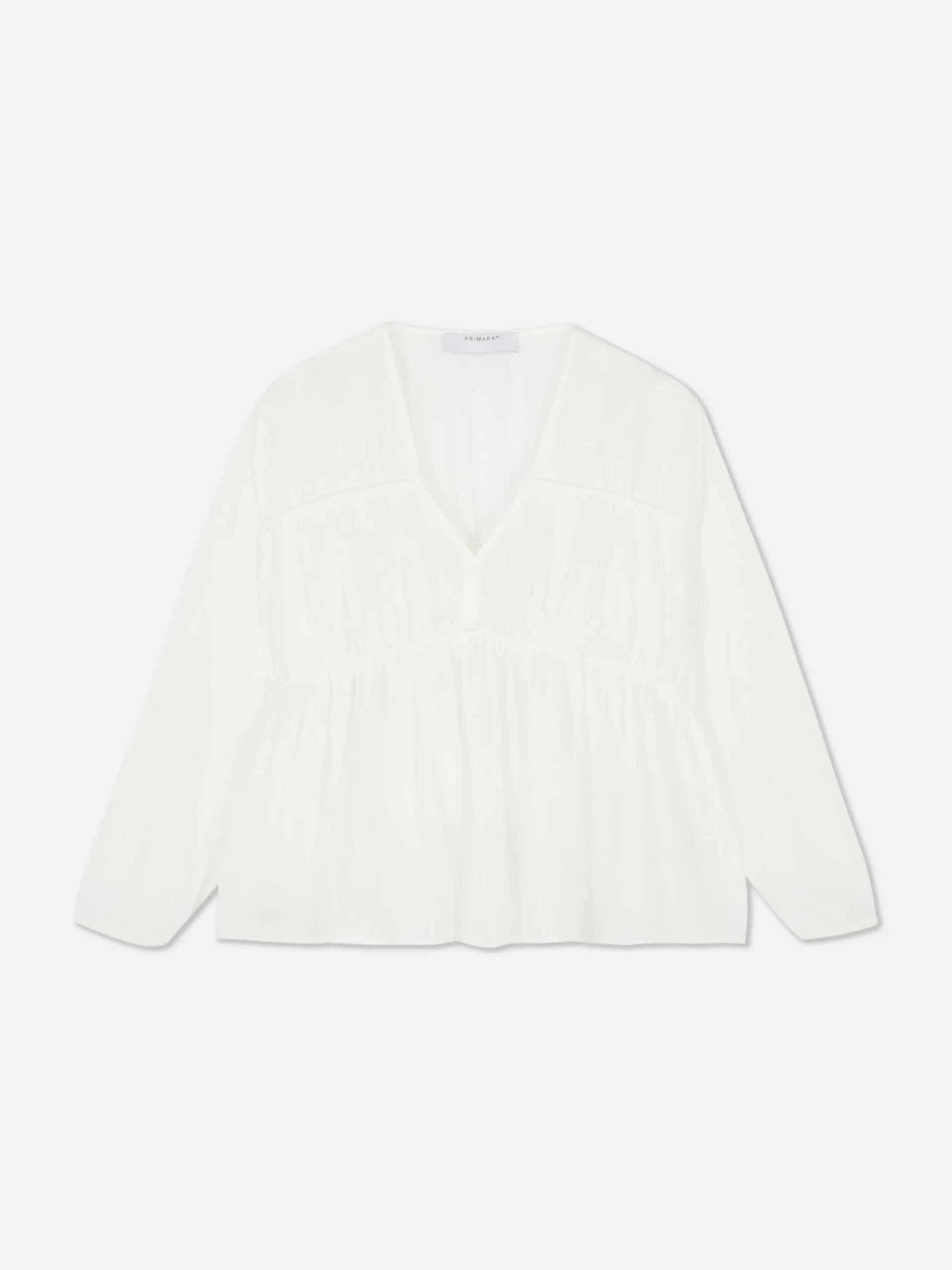 Mujer Primark Camisas Y Blusas|Blusa Drapeada De Gasa Con Vuelo