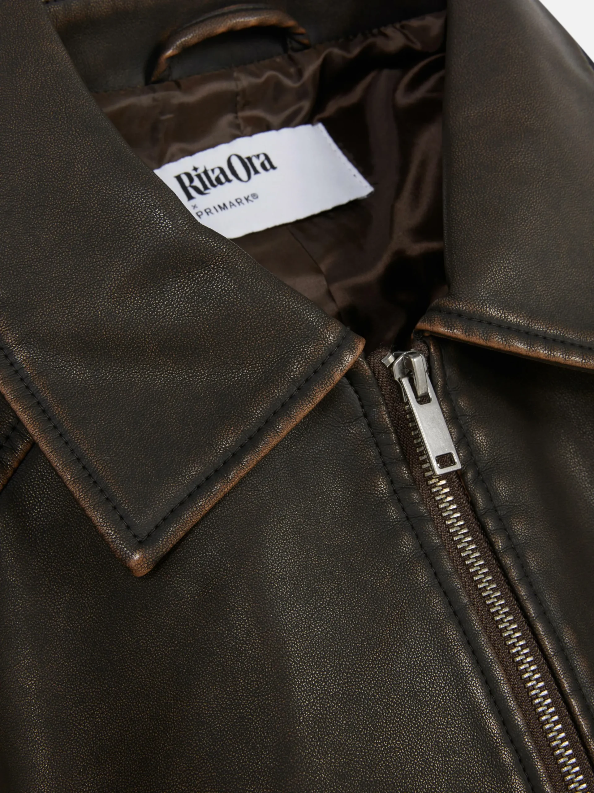 Mujer Primark Abrigos Y Chaquetas|Bómber De Piel Sintética Desgastada De Rita Ora