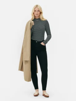 Mujer Primark Tops Y Camisetas|Bodi De Cuello Alto Y Manga Larga