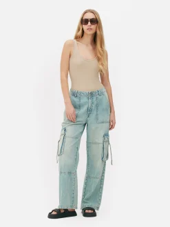 Mujer Primark Tops Y Camisetas|Body Acanalado Sin Costuras De Escote Amplio