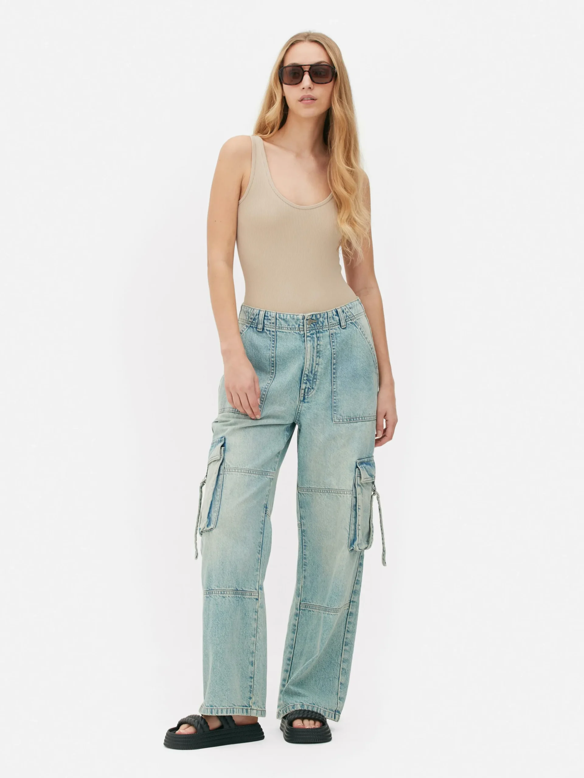 Mujer Primark Tops Y Camisetas|Body Acanalado Sin Costuras De Escote Amplio