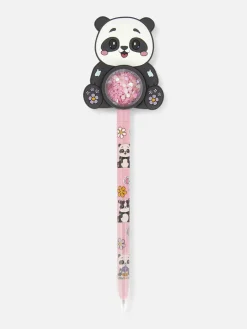 Niños Primark Bolígrafos Y Lápices|Bolígrafo De Panda Con Purpurina