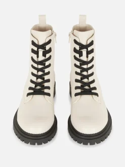 Mujer Primark Botas|Botas Moteras Con Cordones