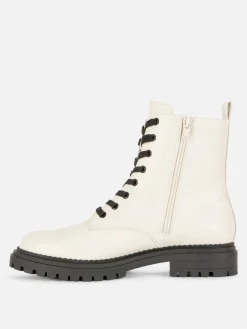 Mujer Primark Botas|Botas Moteras Con Cordones