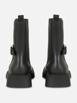 Mujer Primark Botas|Botines Chelsea De Piel Sintética Con Punta Cuadrada