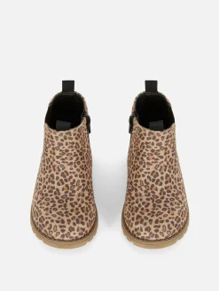 Niños Primark Botas Y Botas De Agua|Botines De Leopardo Con Cremallera
