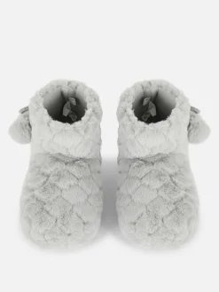 Mujer Primark Zapatillas De Estar En Casa|Botines De Pelo Con Pompones