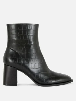 Mujer Primark Botas|Botines De Tacón De Piel De Cocodrilo Sintética