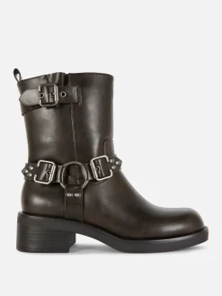 Mujer Primark Botas|Botines Moteros De Piel Sintética