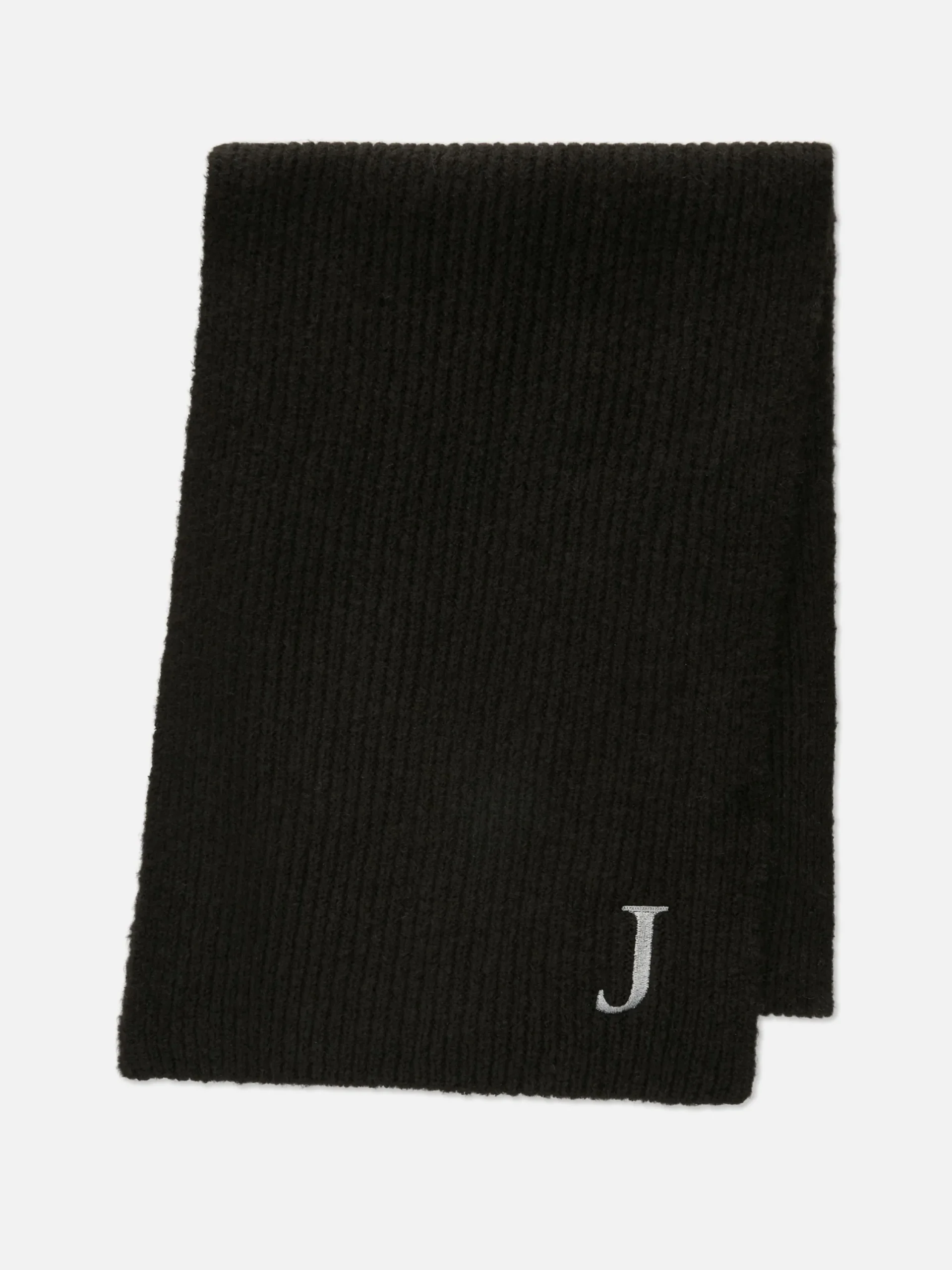 Mujer Primark Gorros, Sombreros, Guantes Y Bufandas|Bufanda De Punto Acanalado Con Inicial Bordada