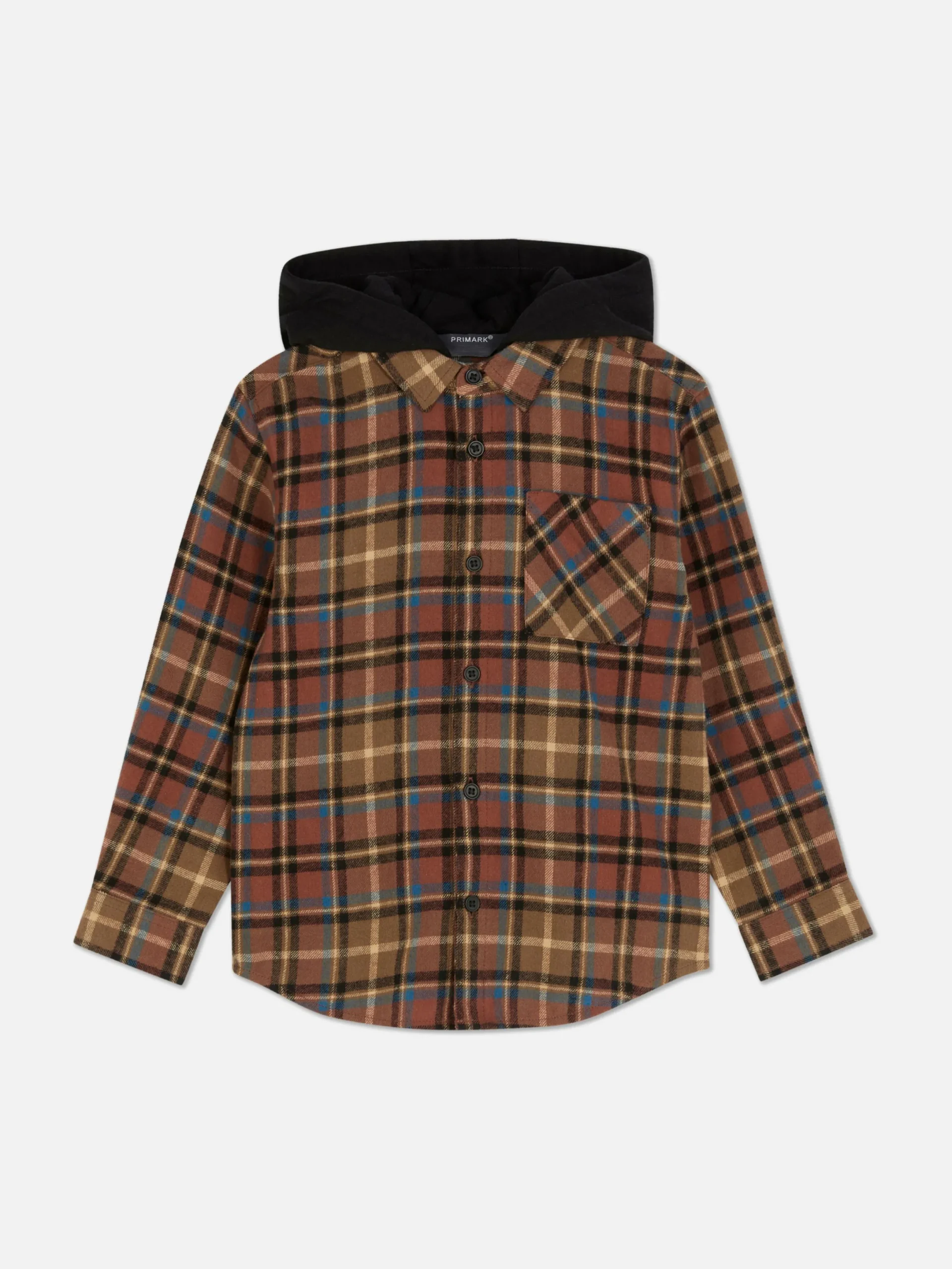 Niños Primark Camisas|Camisa A Cuadros Con Capucha