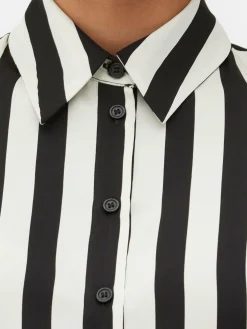 Mujer Primark Moda Gótica|Camisas Y Blusas|Camisa A Rayas Beetlejuice X Colleen Atwood