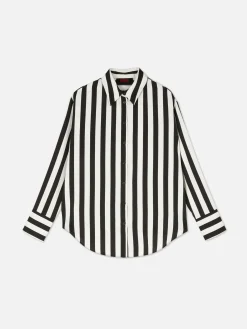 Mujer Primark Moda Gótica|Camisas Y Blusas|Camisa A Rayas Beetlejuice X Colleen Atwood