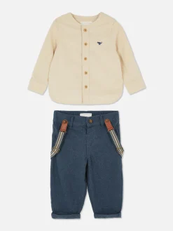 Primark Conjuntos Y Sets|Camisa De Botones Y Pantalones Con Tirantes