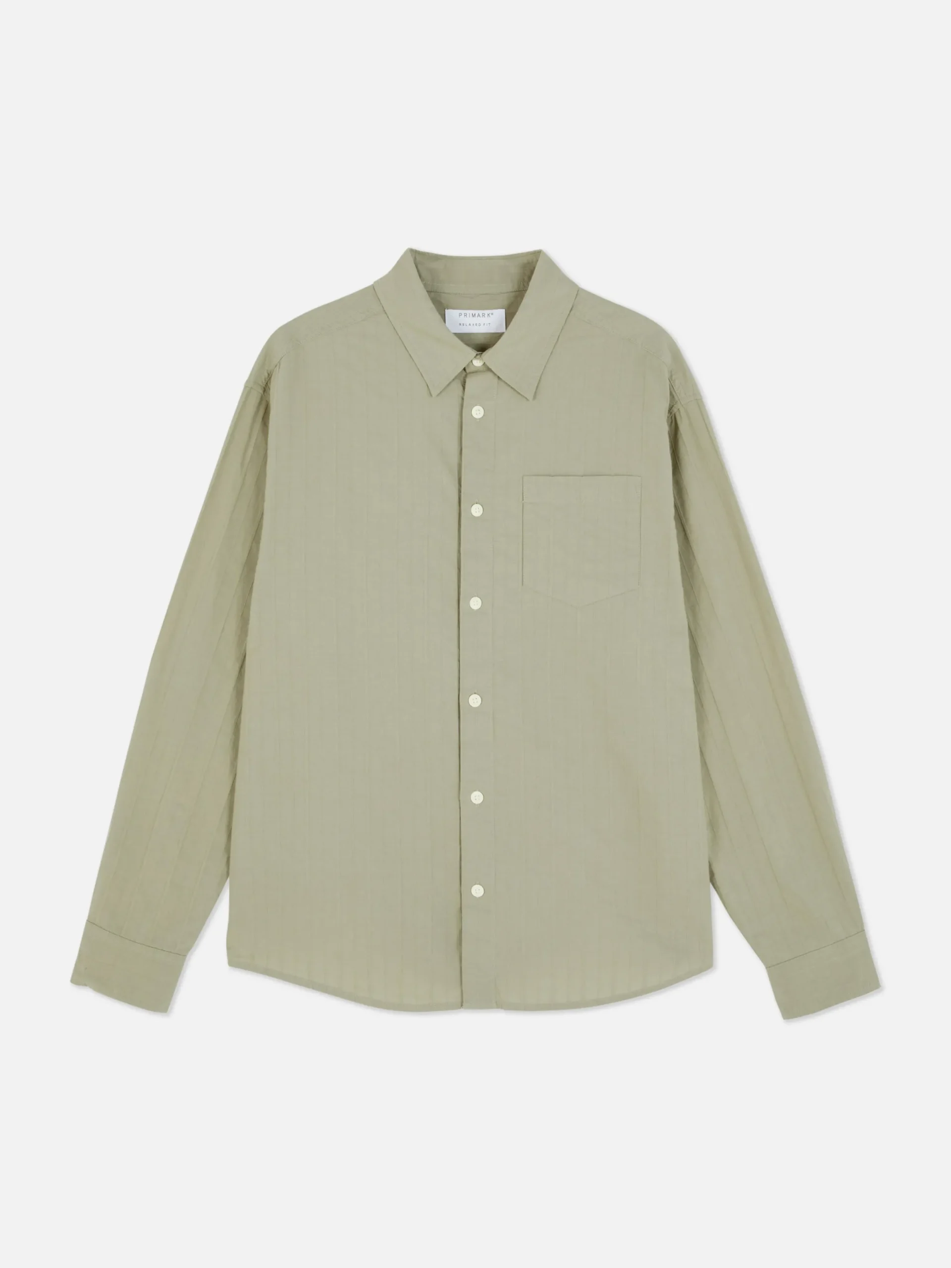 Hombre Primark Camisas|Camisa De Jacquard Con Manga Larga