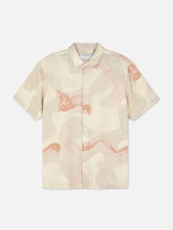 Hombre Primark Camisas|Camisa De Manga Corta Abstracta De Kem