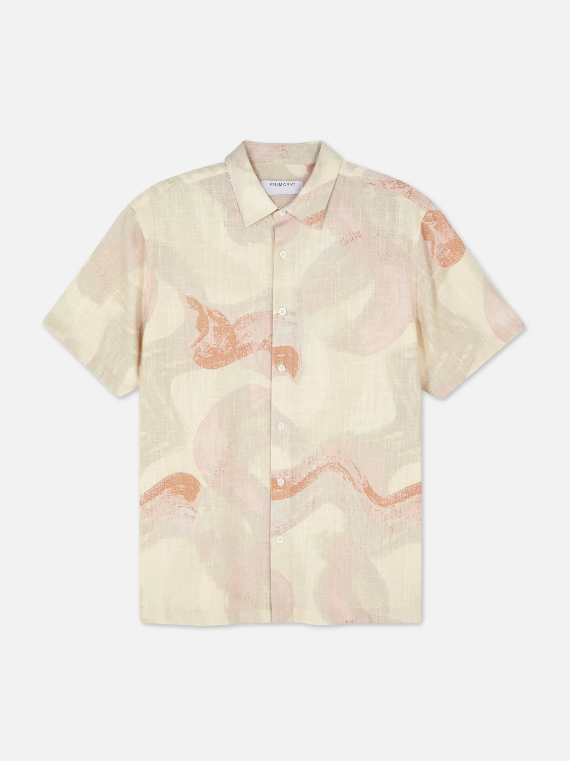 Hombre Primark Camisas|Camisa De Manga Corta Abstracta De Kem