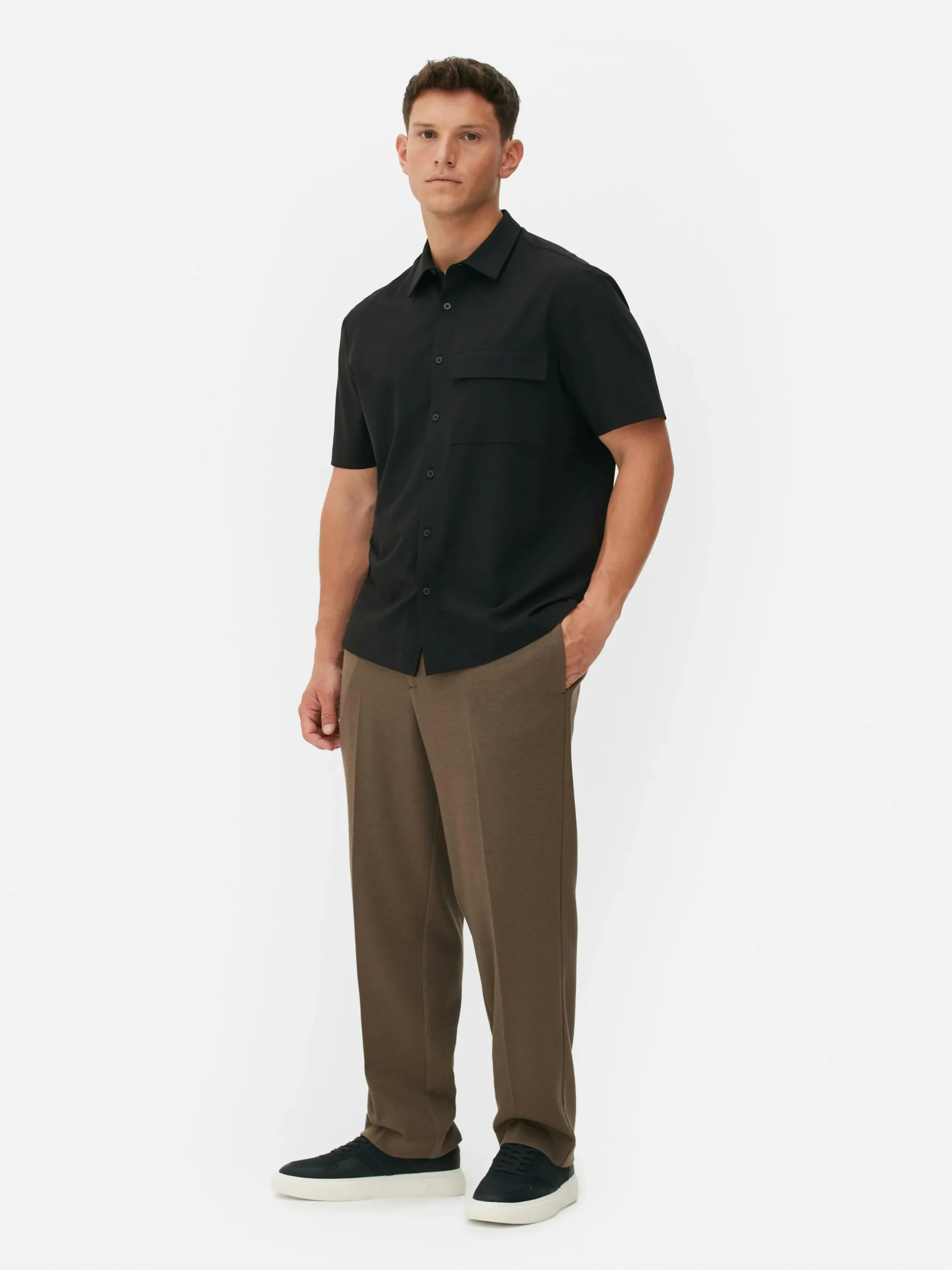 Hombre Primark Camisas|Camisa De Manga Corta Y Corte Cuadrado De Kem