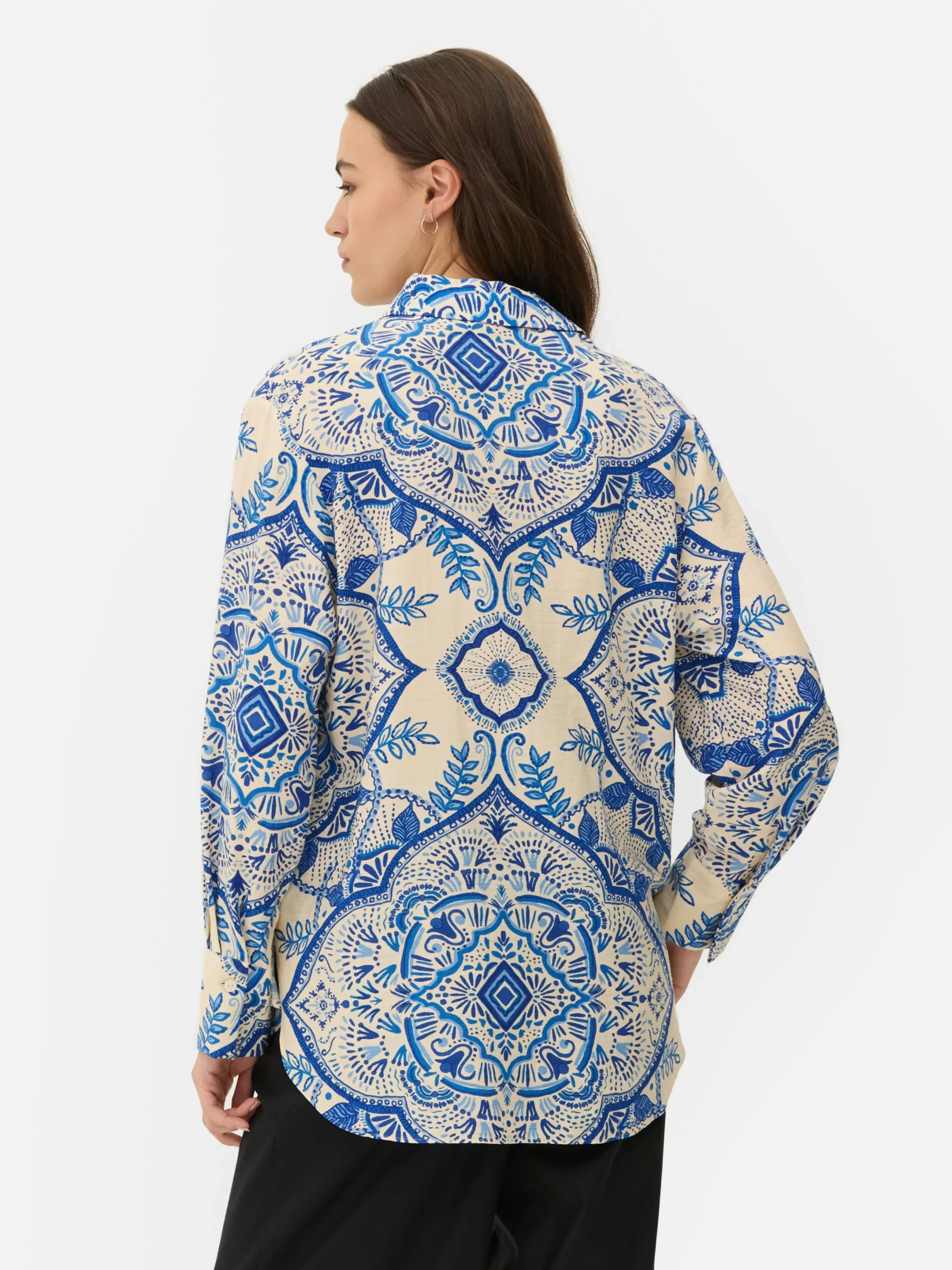 Mujer Primark Camisas Y Blusas|Camisa De Manga Larga Floral Abstracta