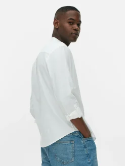 Hombre Primark Camisas|Camisa De Mangas Enrolladas Con Botones