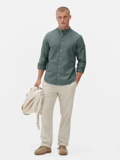 Hombre Primark Camisas|Camisa De Mangas Enrolladas Con Botones