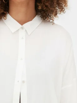 Mujer Primark Bañadores Y Ropa De Baño|Camisa De Playa Ligera Con Botones