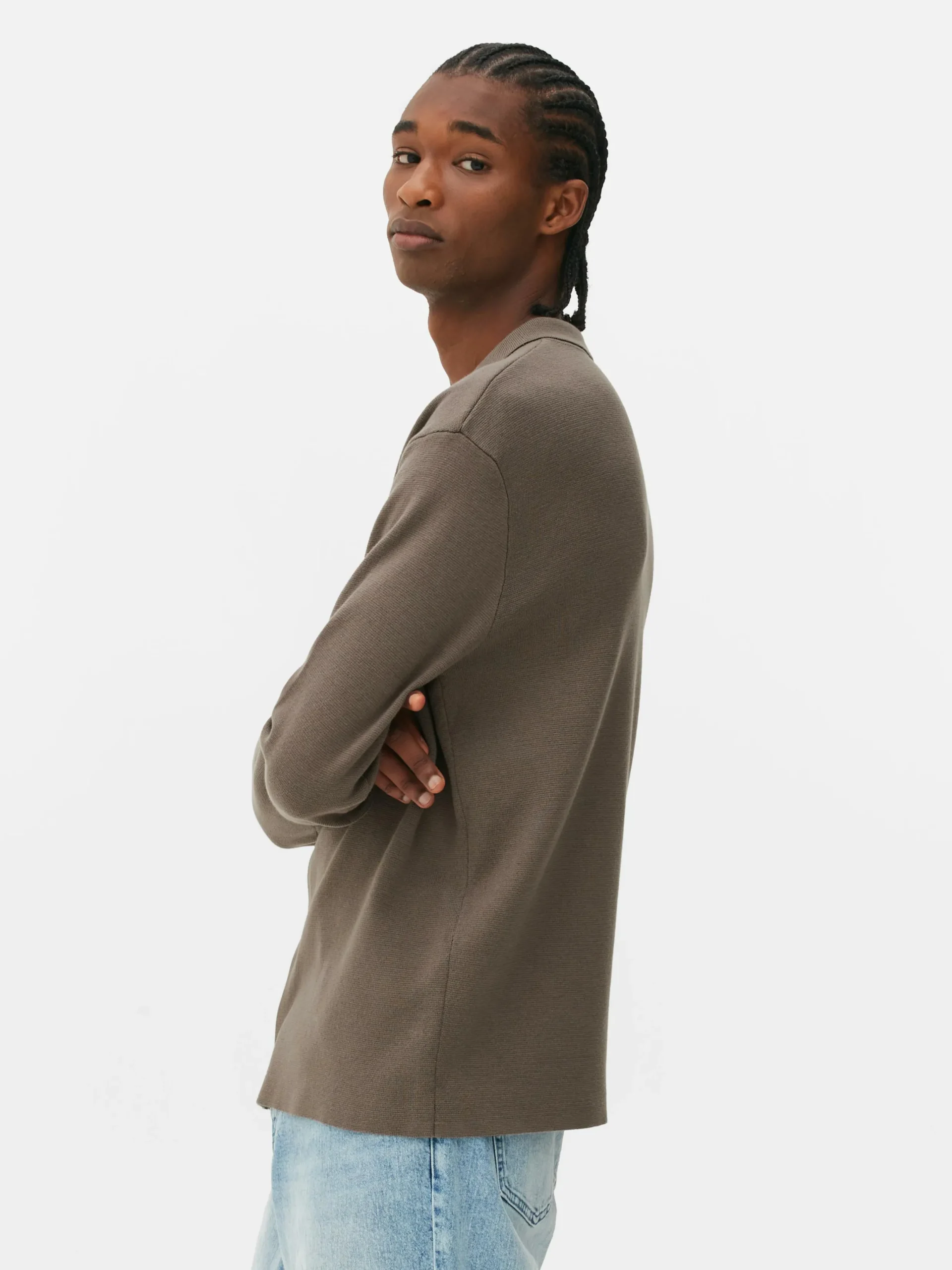 Hombre Primark Camisas|Camisa De Punto Con Corchetes