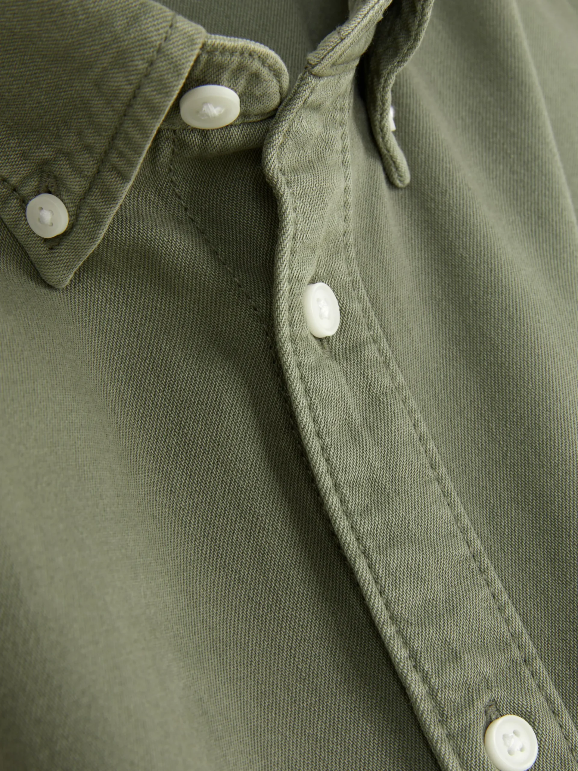 Hombre Primark Camisas|Camisa De Sarga De Algodón De Manga Larga