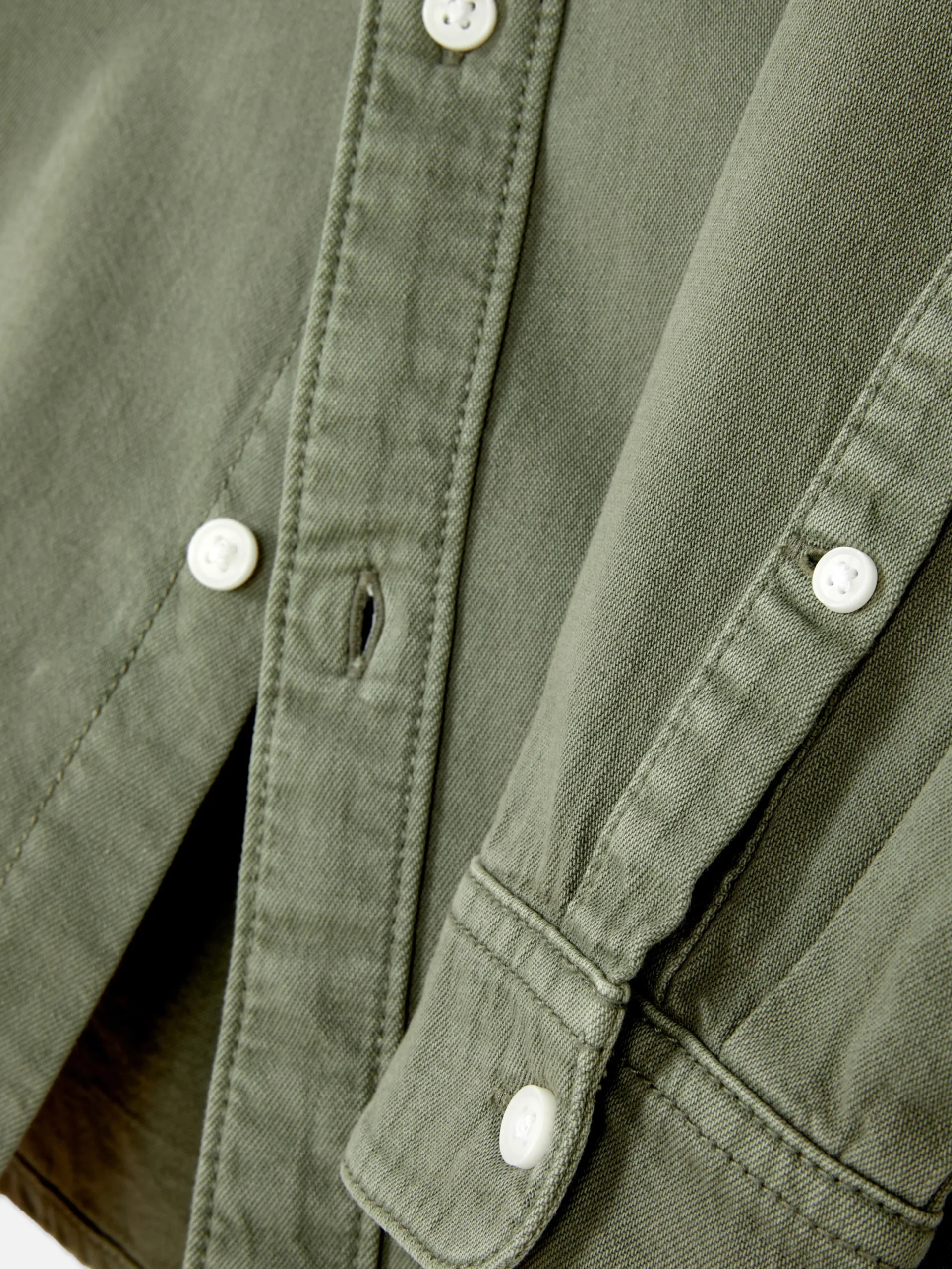 Hombre Primark Camisas|Camisa De Sarga De Algodón De Manga Larga