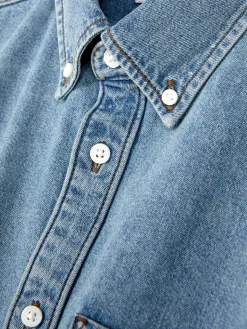 Hombre Primark Camisas|Camisa De Sarga De Algodón De Manga Larga