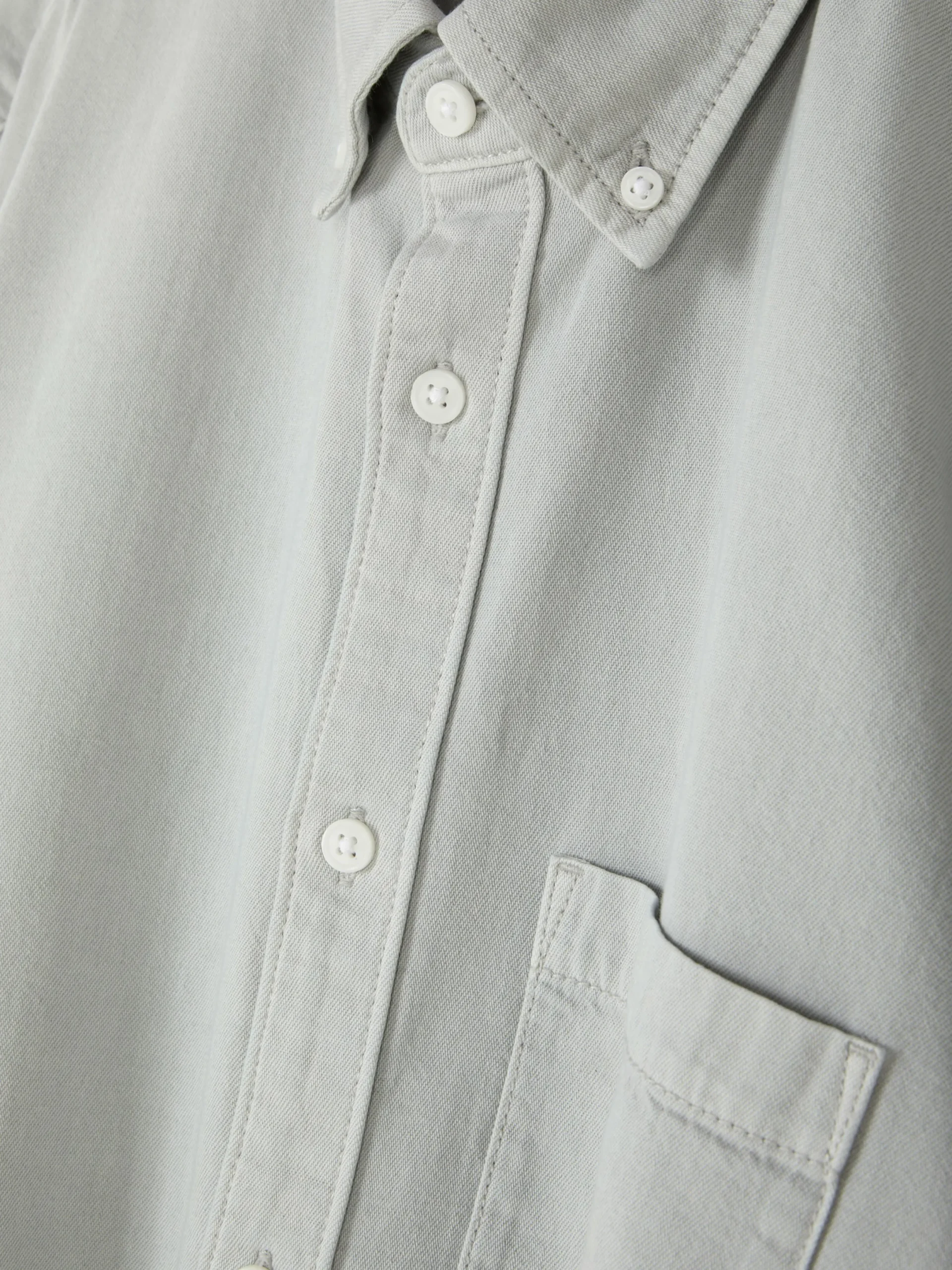 Hombre Primark Camisas|Camisa De Sarga De Algodón De Manga Larga