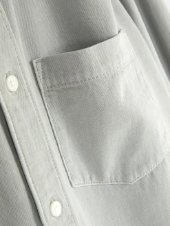 Hombre Primark Camisas|Camisa De Sarga De Algodón De Manga Larga