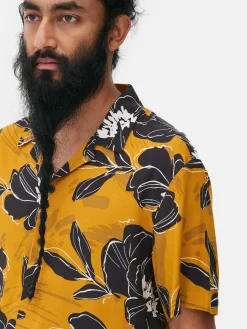 Hombre Primark Camisas|Camisa Floral De Manga Corta