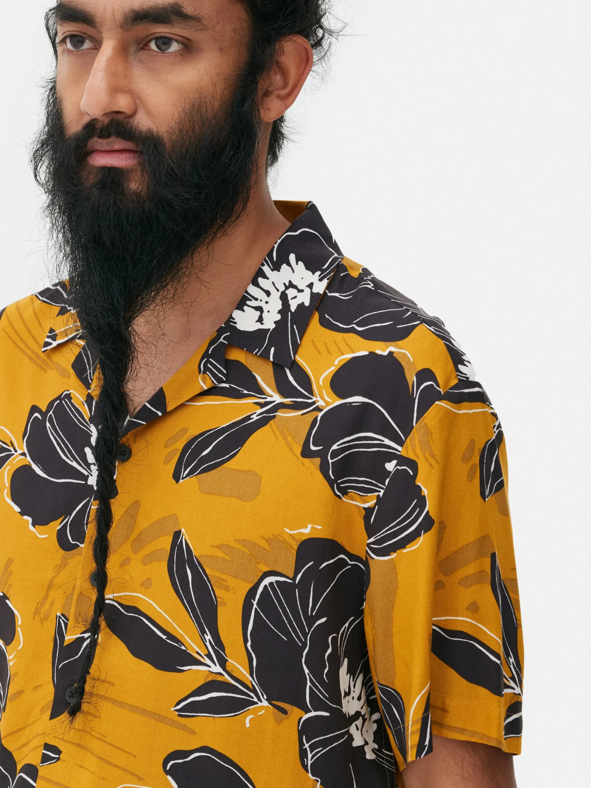Hombre Primark Camisas|Camisa Floral De Manga Corta