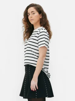 Mujer Primark Tops Y Camisetas|Camiseta A Rayas Con Cuello Redondo