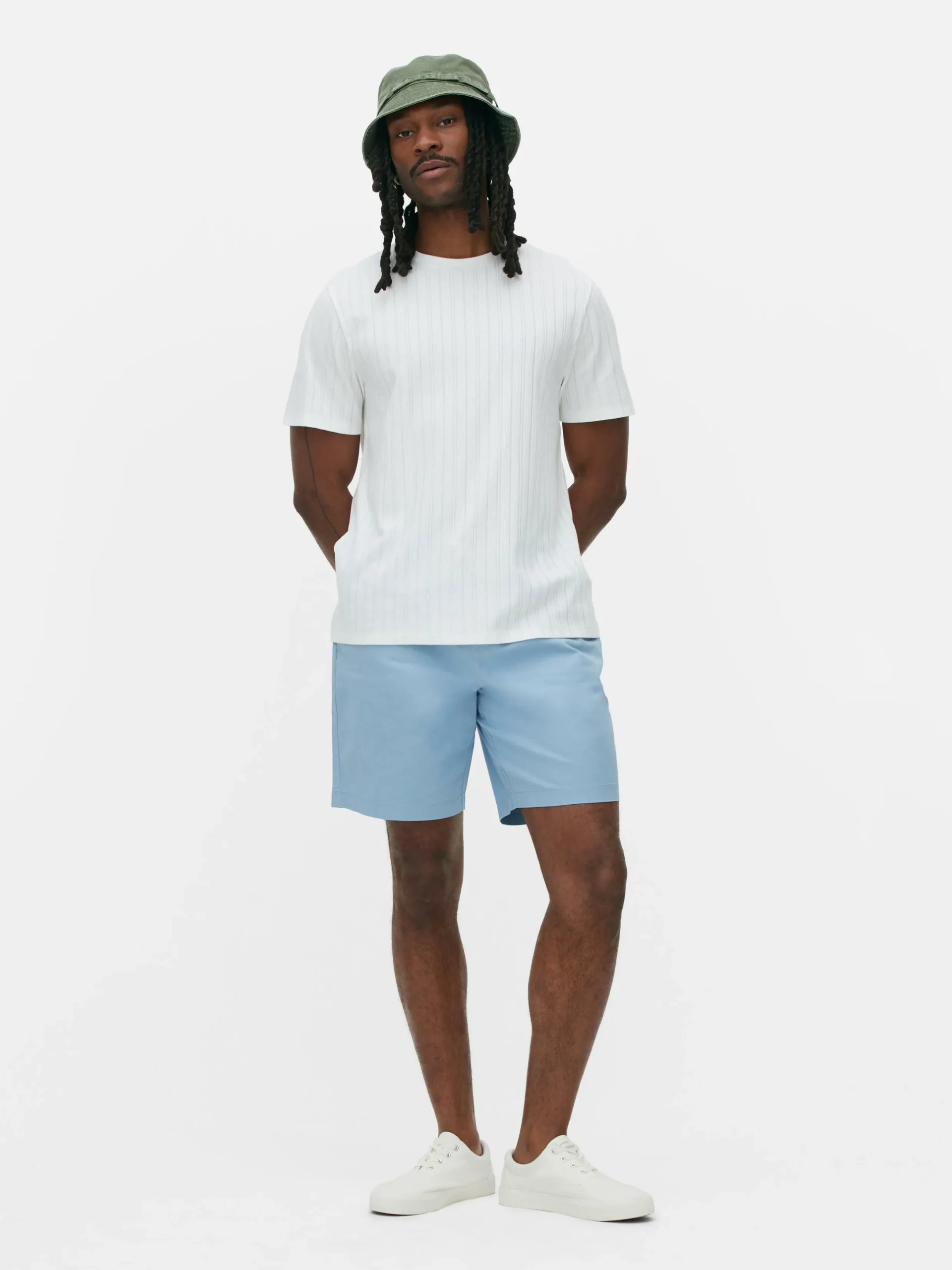 Hombre Primark Tops Y Camisetas|Camiseta Acanalada Con Cuello Redondo