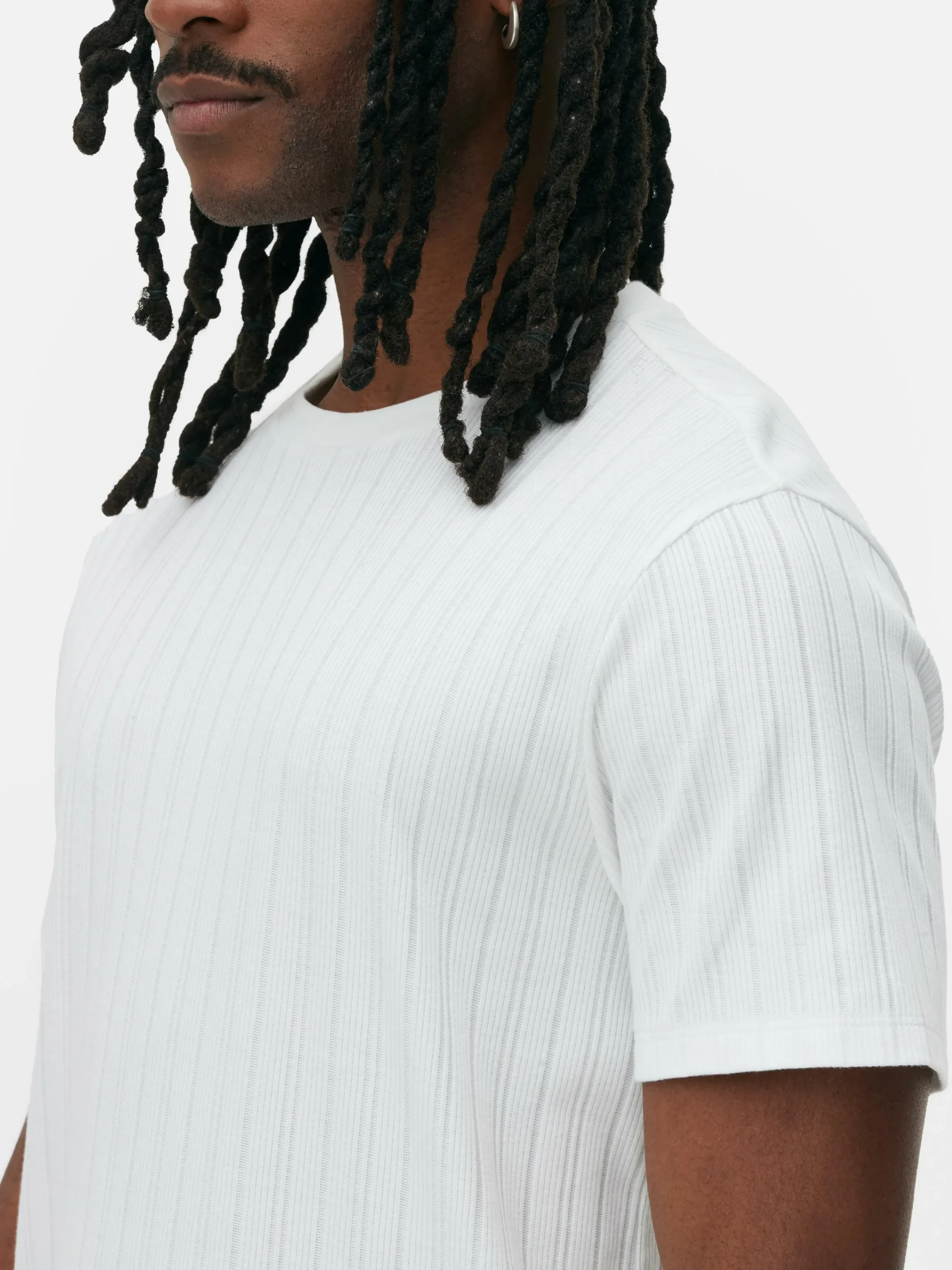 Hombre Primark Tops Y Camisetas|Camiseta Acanalada Con Cuello Redondo