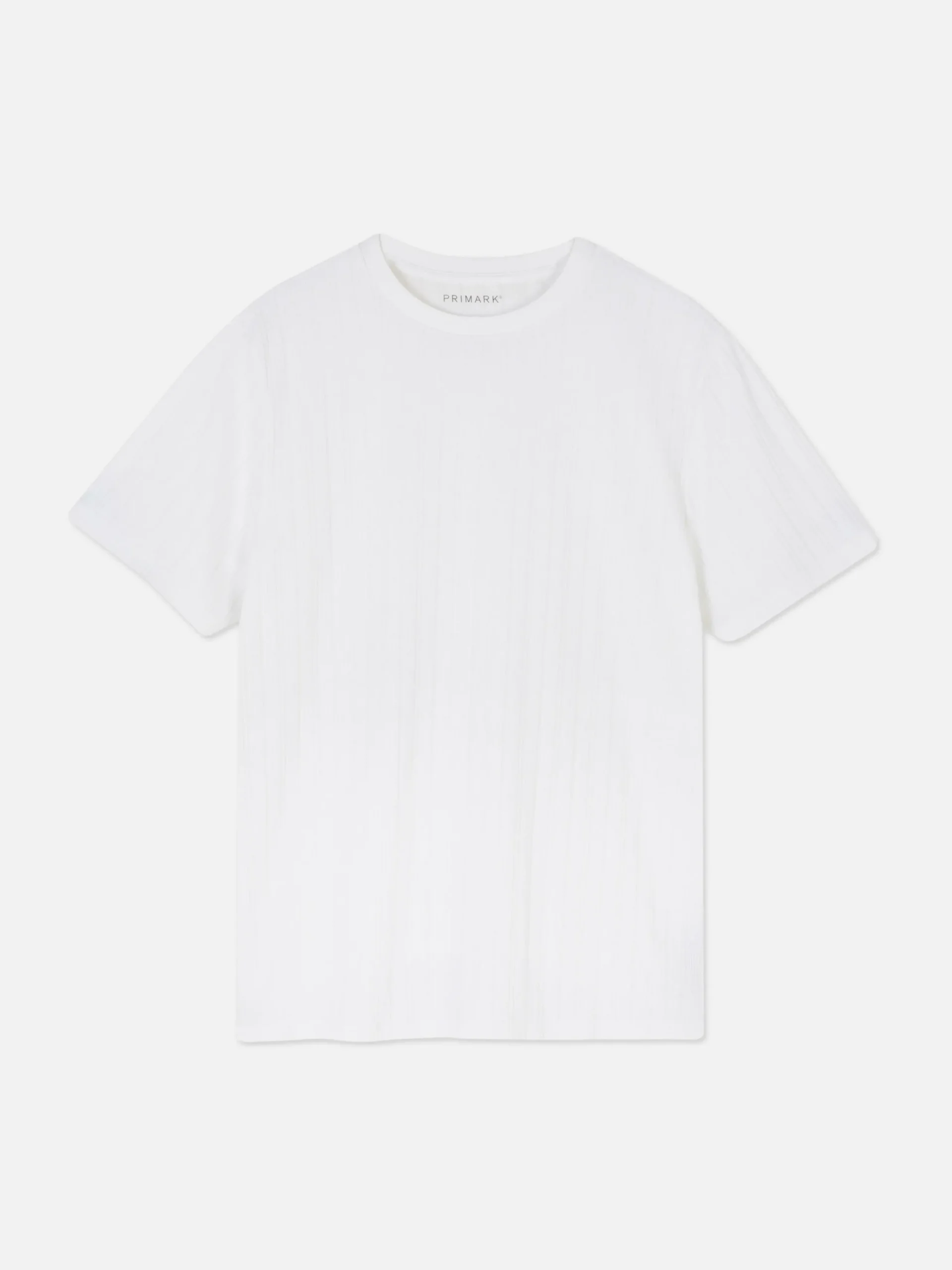 Hombre Primark Tops Y Camisetas|Camiseta Acanalada Con Cuello Redondo