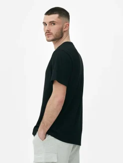 Hombre Primark Tops Y Camisetas|Camiseta Acanalada Con Cuello Redondo