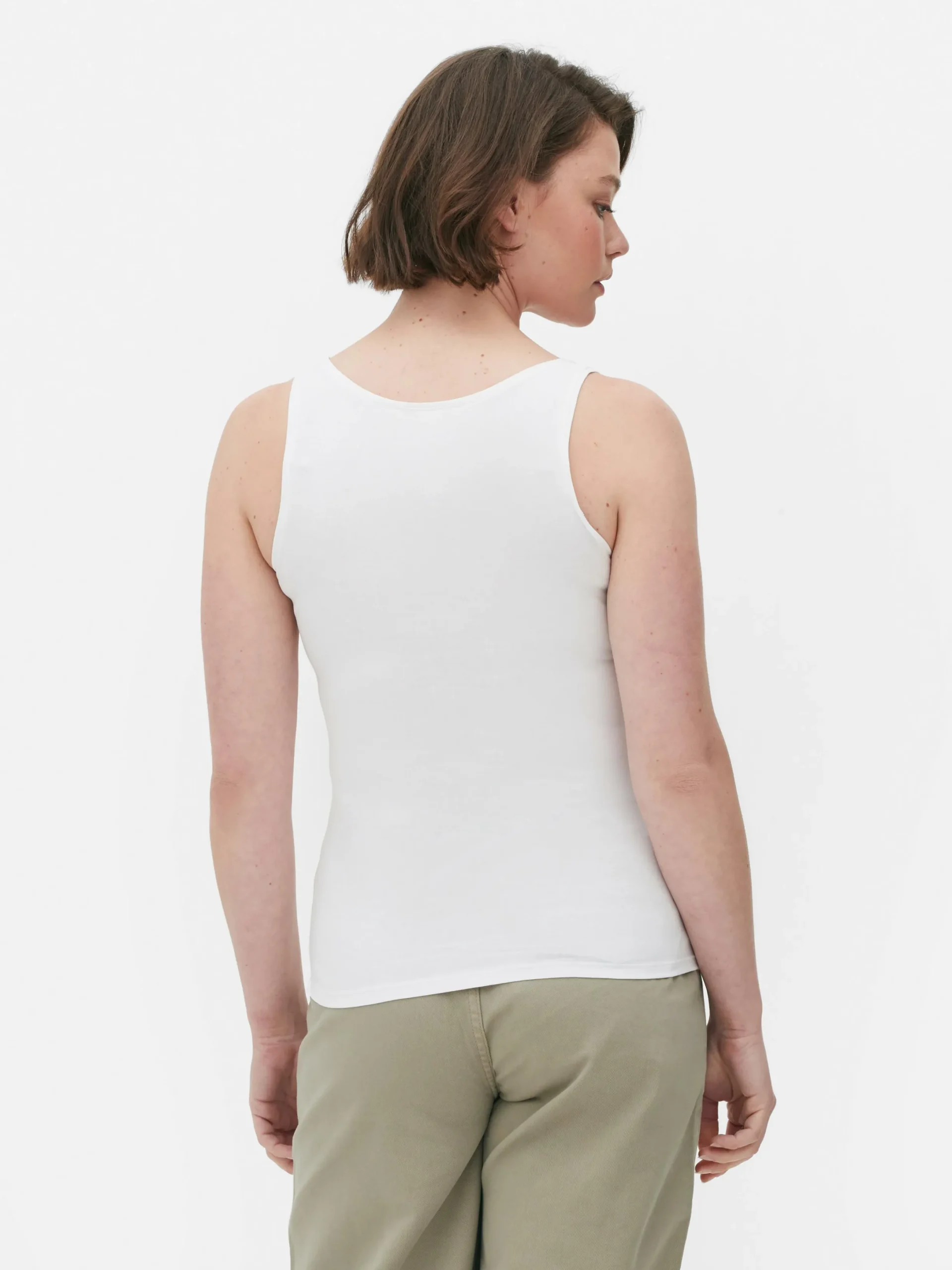 Mujer Primark Tops Y Camisetas|Camiseta Clásica Sin Mangas De Algodón